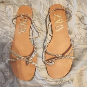 NEW ZARA Gold Sandals